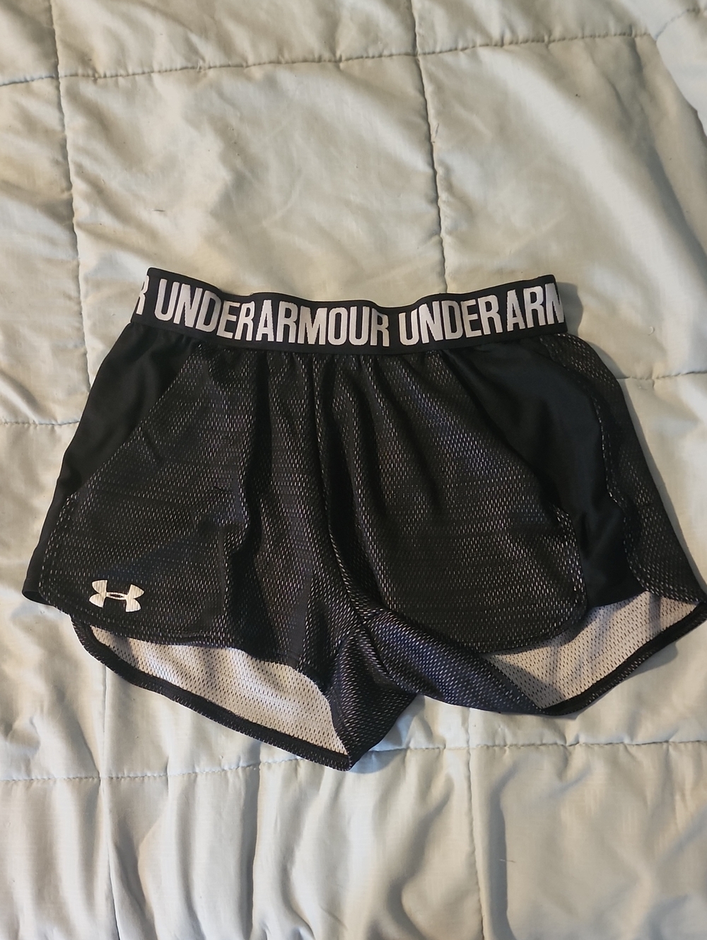 Under Armour Black Mesh Athletic Shorts with Branded Waistband